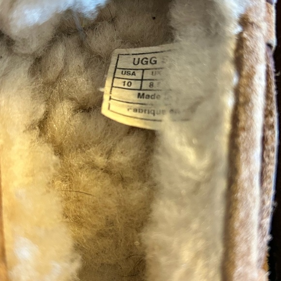 UGG Brown Sheepskin Moccasin Slippers - Picture 3 of 4